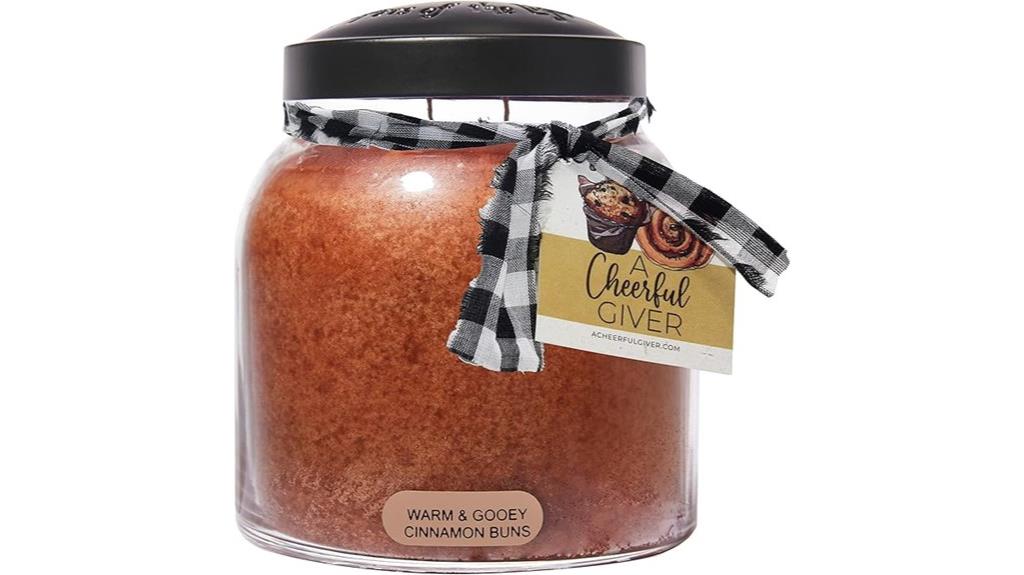cinnamon buns glass candle