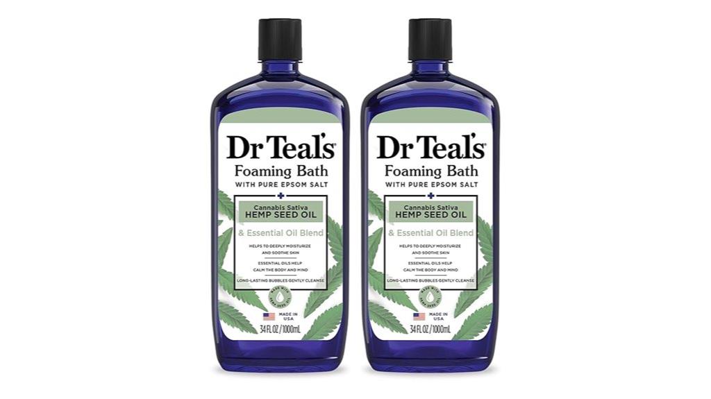 foaming bath with hemp