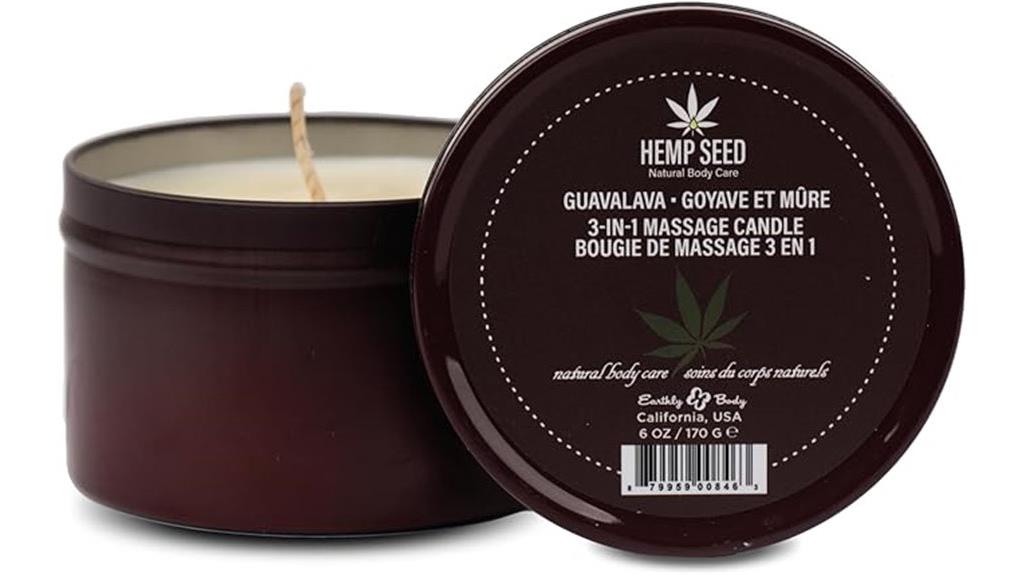 hemp seed massage candle