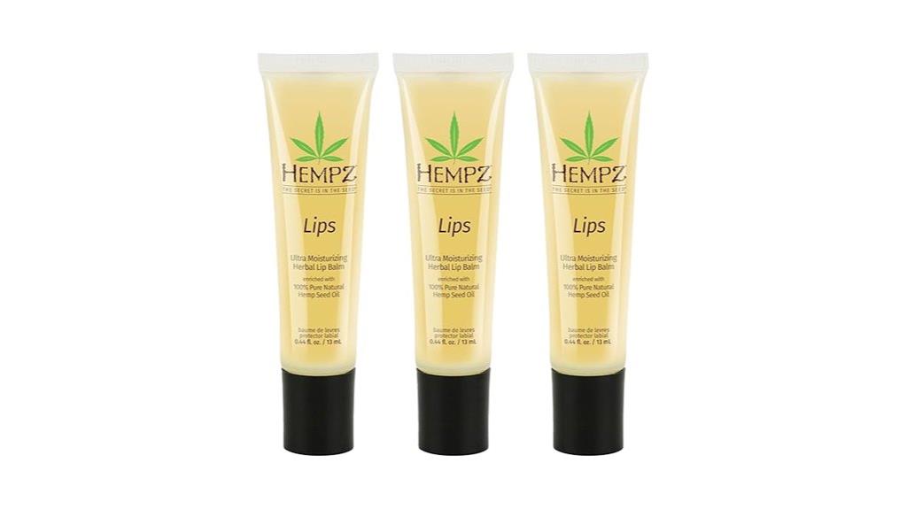 three pack hemp lip balm